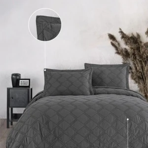 Покривало з наволочками Maribor з Natural Creations Євро 240 х 260 см Бавовна Антрацит