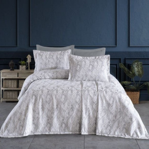 Покривало з наволочками Gardine's з Lulu Євро 240 x 260 см Шеніл Сірий