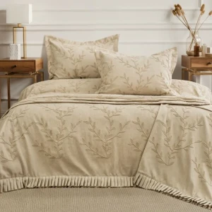 Покривало з наволочками MOSS з Lusia Cappuccino Євро 240 x 260 см Вельвет Коричневий