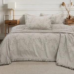 Покривало з наволочками MOSS з Lusia Tas Євро 240 x 260 см Вельвет Бежевий