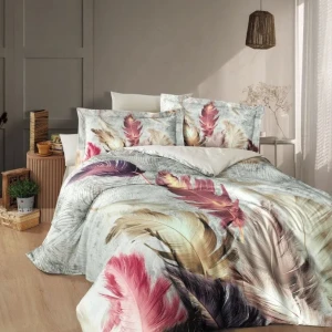 Постільна білизна First choice 3D Satin Yalens Євро 200×220 Сатин Бежевий