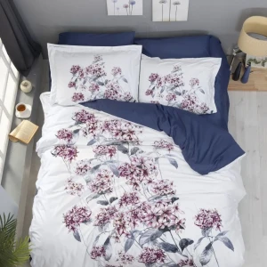 Постільна білизна First choice 3D Satin Luanda Євро 200×220 Сатин Синій